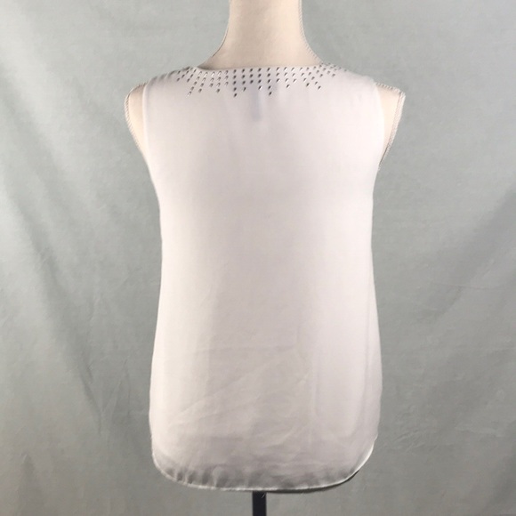 BCBG WHITE EMBELLISHED TANK TOP XXS - Picture 4 of 5